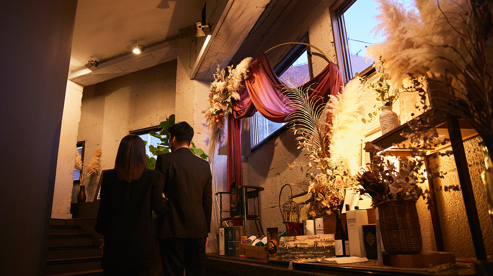 店内を彩るドライフラワー